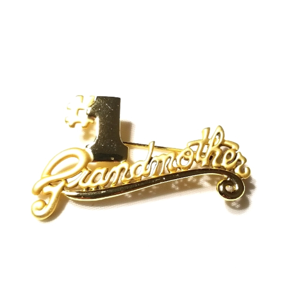 #1 GRANDMOTHER GOLD TONE BROOCH